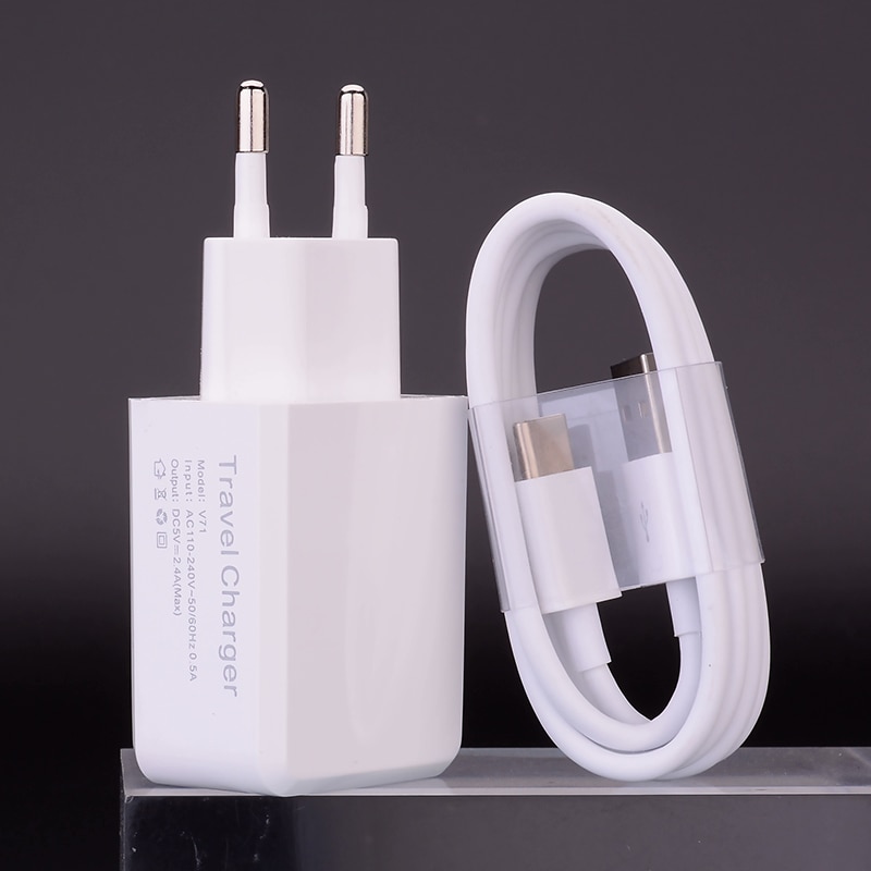 Schnelle Lade Daten Ladung USB C 2A Kabel EU Us-stecker Ladegerät für Vivo Z6 5G Z5 Z1X Y9s y70s Y50 Y30 X27 V19 Pro X50 Lite Adapter