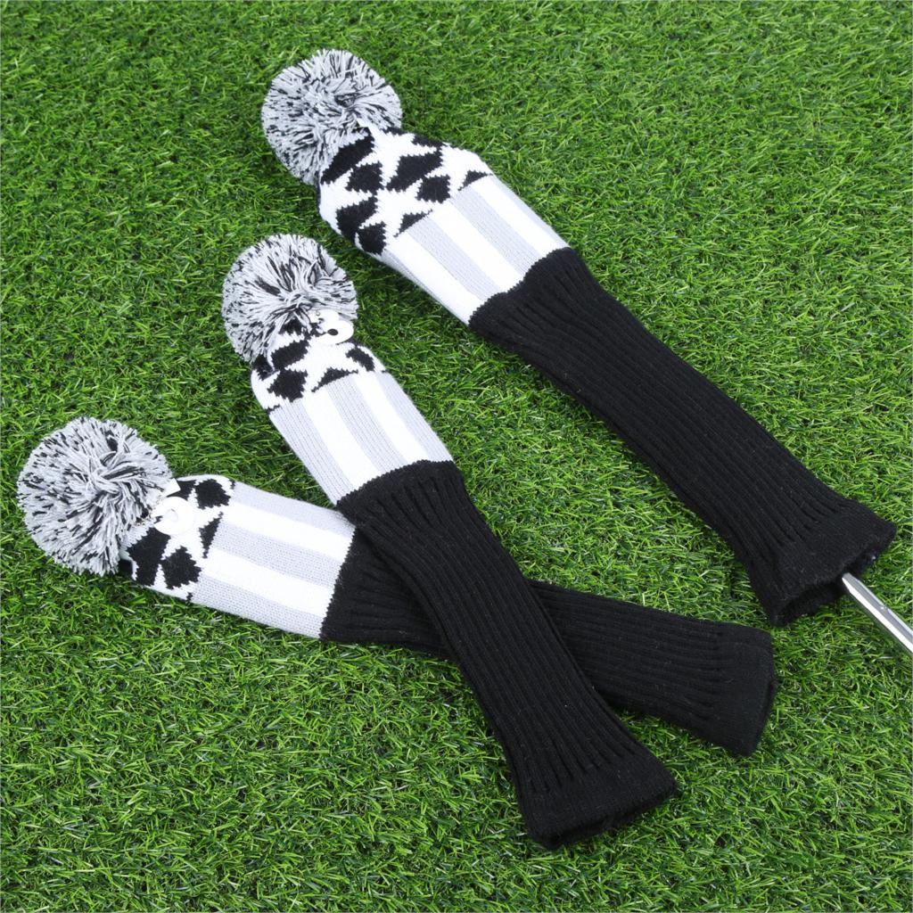 3Pcs No. 1 3 5 Golf Club Head Covers Set Knitted Fabric Sock Golf Headcover For Callaway Driver/ Fairway Woods