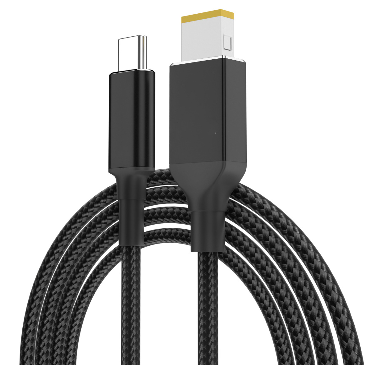 USB C GaN-oplader PD 65W 100W voedingskabel Type-C naar slanke tip vierkante poort convertersnoer compatibel met Lenovo ThinkPad-laptop
