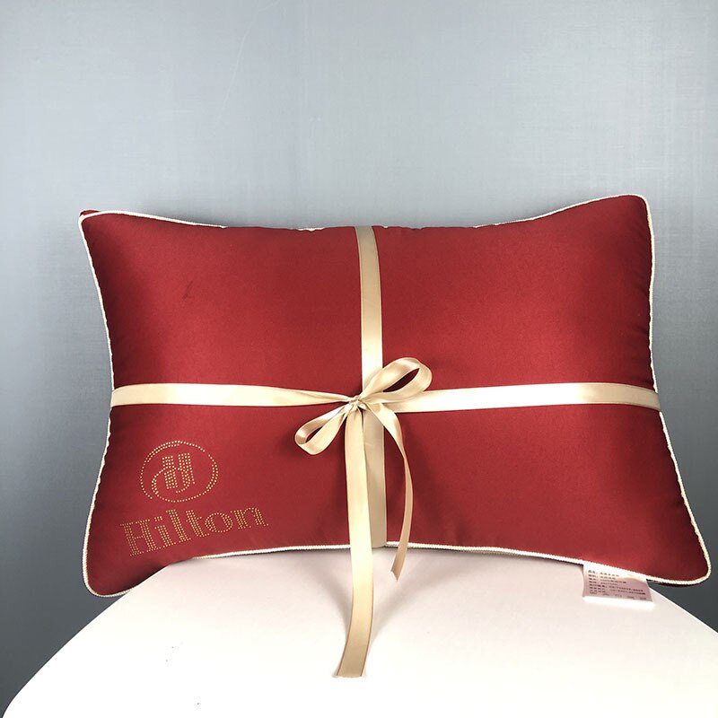 48x74cm maison Textile velours oreiller noyau luxe fleur chaude oreiller pour hôtel literie plume coussin noyau: Red / 48x74cm (950g) 1pc