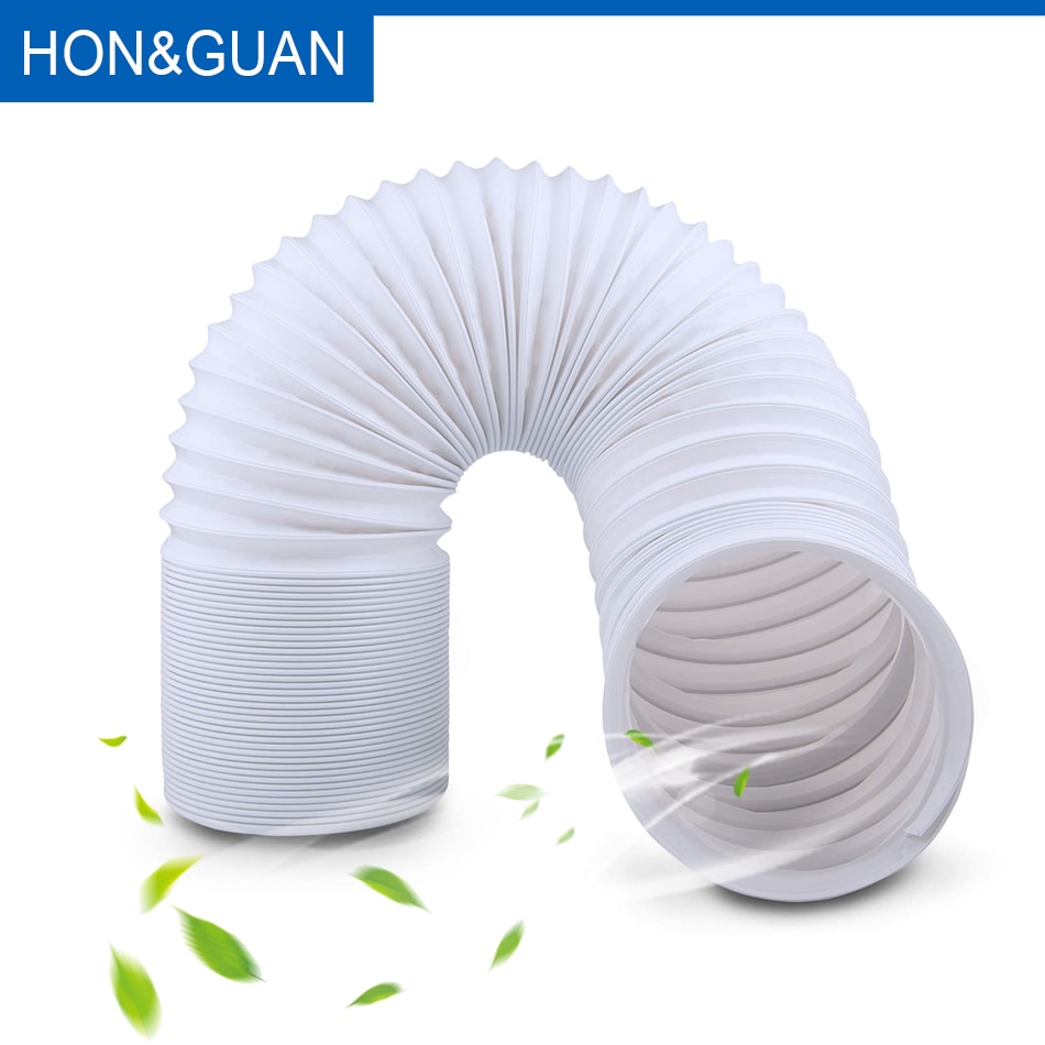 1.5/2m Plastic Air Ducting Pipe Air Conditioner Ducting Hose Flexible Ventilation Tube for Home Bedroom Exhaust Ventilator