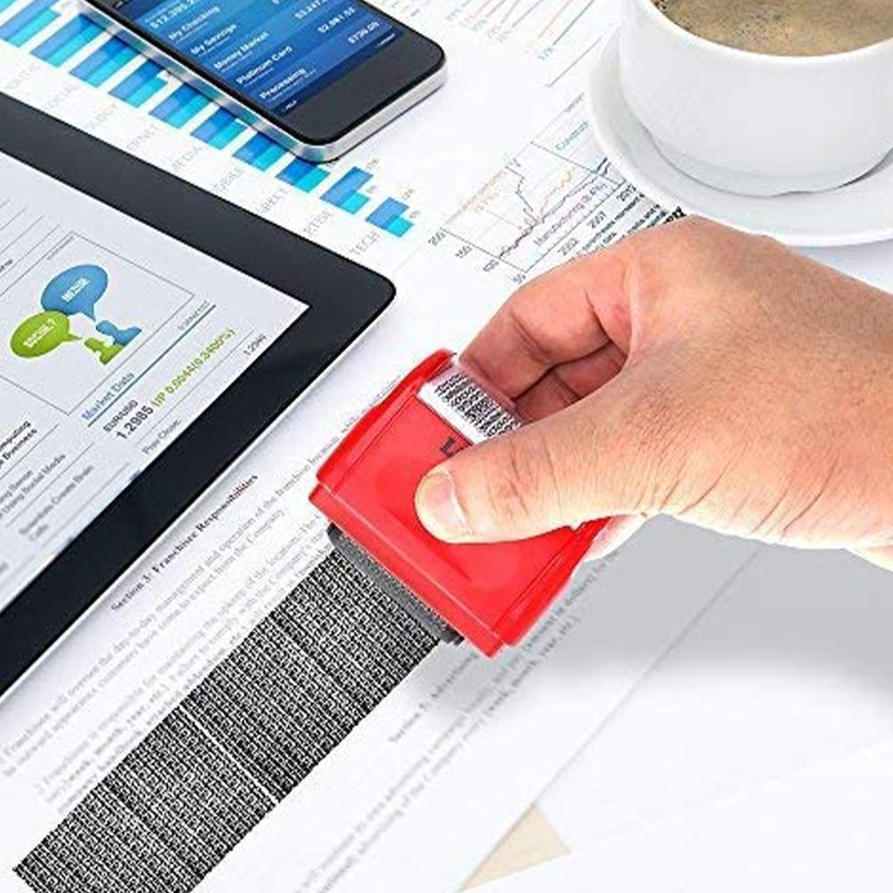 Roller Self Inking Stock Stamp Seal Theft Code Guard File Seal ID Stamp Confidential Ink Office Refill Your Tool Confidenti P7N0