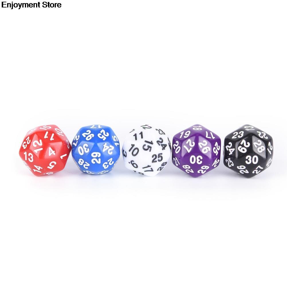 1PC 5 couleurs 25mm 30 dés dés dés en plastique de dés