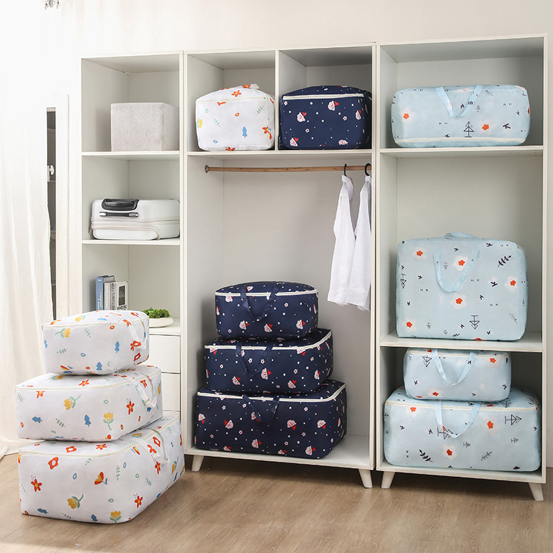 Grand sac de rangement en tissu Oxford, sac de rangement pour vêtements pliants couette, imperméable, sacs de finition d'armoire anti-poussière à fermeture éclair