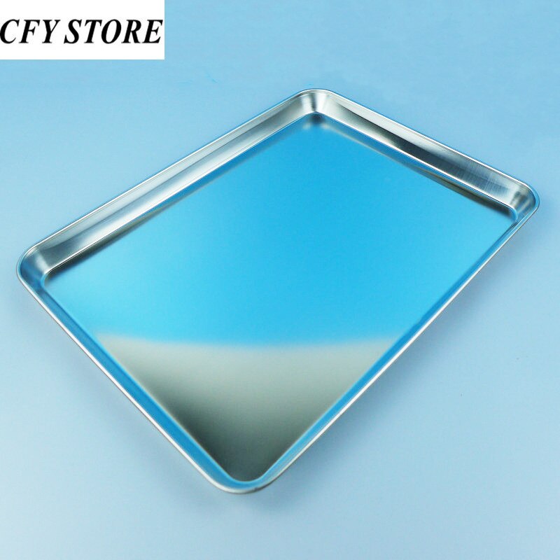Stainless Steel Rectangle Plate with Net Rack Restaurant Fish BBQ Fried Chicken Cooling Serving Plate Skewers Seafood Tableware