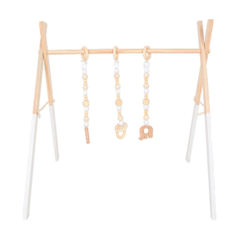 Ootdty 4 Stks/set Nordic Cartoon Baby Houten Gym Fitness Frame Rack Opknoping Hanger Speelgoed Kit Peuter Infant Kamer Decoraties: White