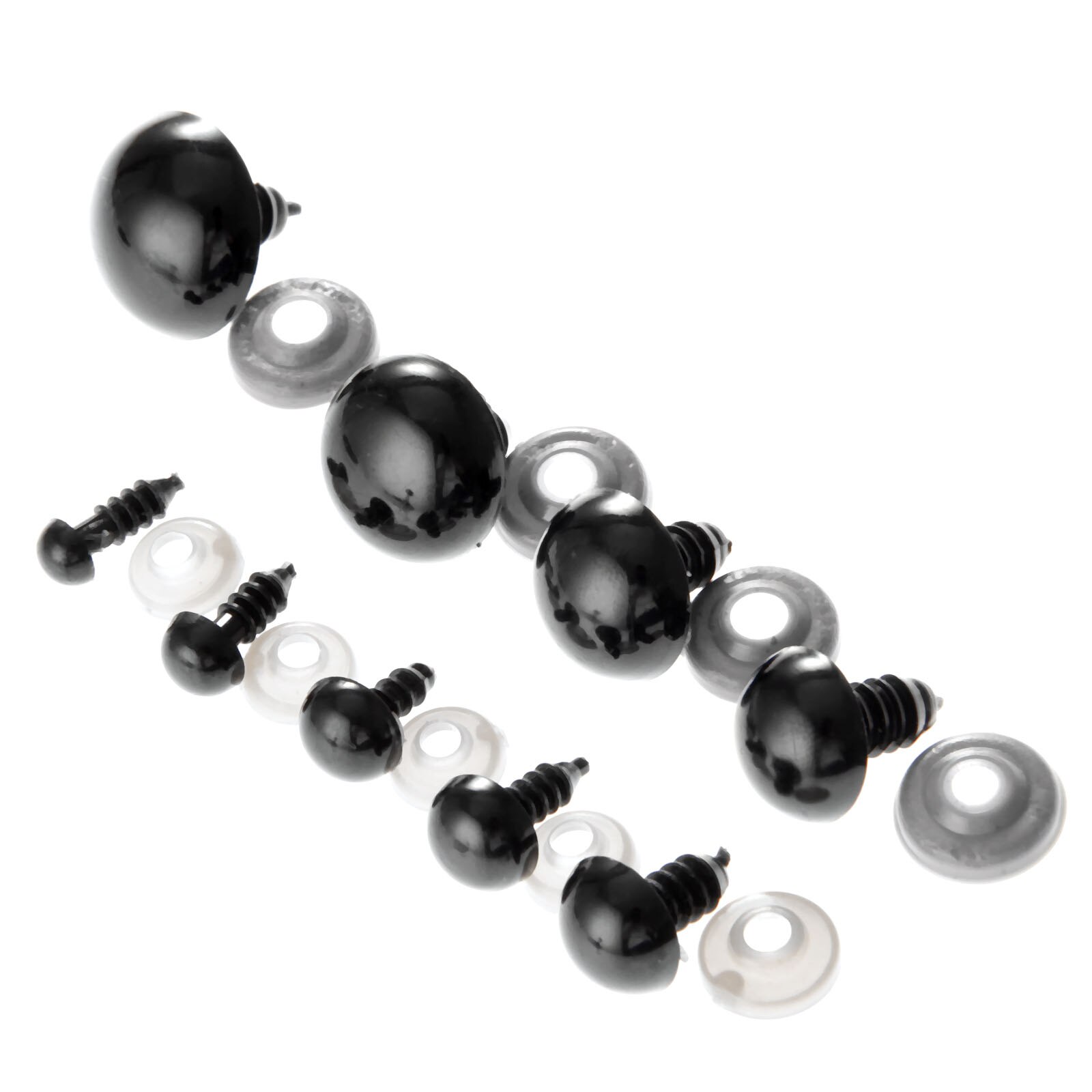 20 Sets Black Plastic Teddy Bear Doll Animal Plush Toy Craft Colorful Safety Eyes Making DIY Handmade Accessories 6mm-20mm