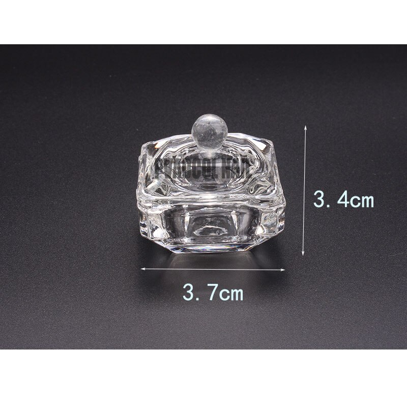 Acrylic Liquid Powder Crystal Glass Dappen Dish Holder with Lid Nail Art Tool