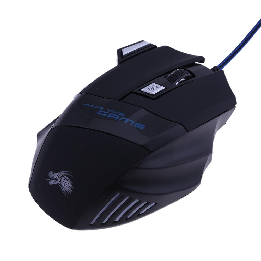 ALLOYSEED 5500DPI LED Optical USB Wired Gaming Mouse 7 Buttons Gamer Computer Mice for computer laptop desktop PC
