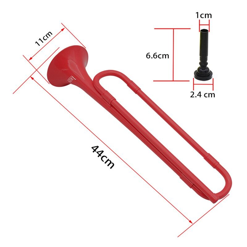 Bes bugel cavalerie trompet kunststof met mondstuk voor muziekschool student rode kleur