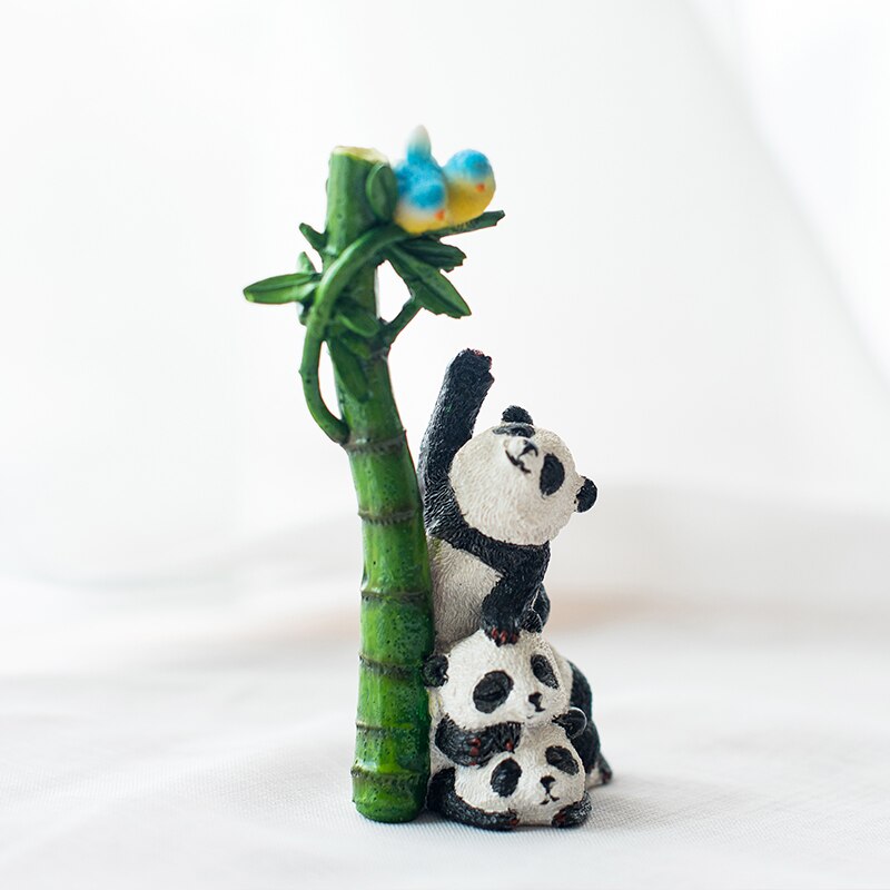 Statue de panda mignonne en résine, micro-décoration pour voiture, bureau, jardin extérieur, sculpture animale, décoration, ornement