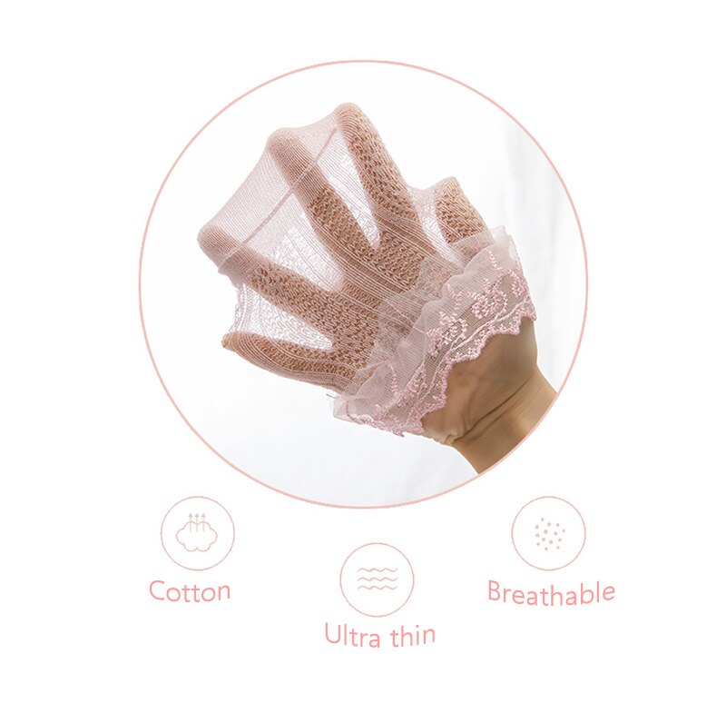 Summer Retro Lace Kids Girls Socks Ruffle Frilly Socks Girls Princess Mesh Solid Cotton Short Sock White School Dance Socks