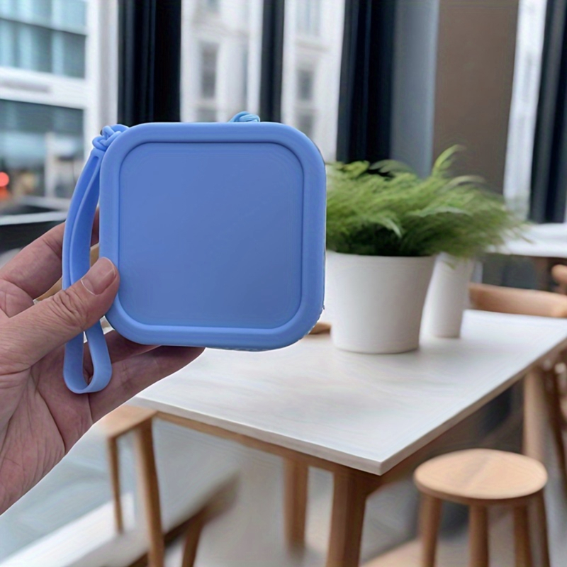 Solid Color Silicone Square Coin Purse INS Mini Small Item Bag Lipstick Cosmetic Bag Data Cable Storage Bag Women