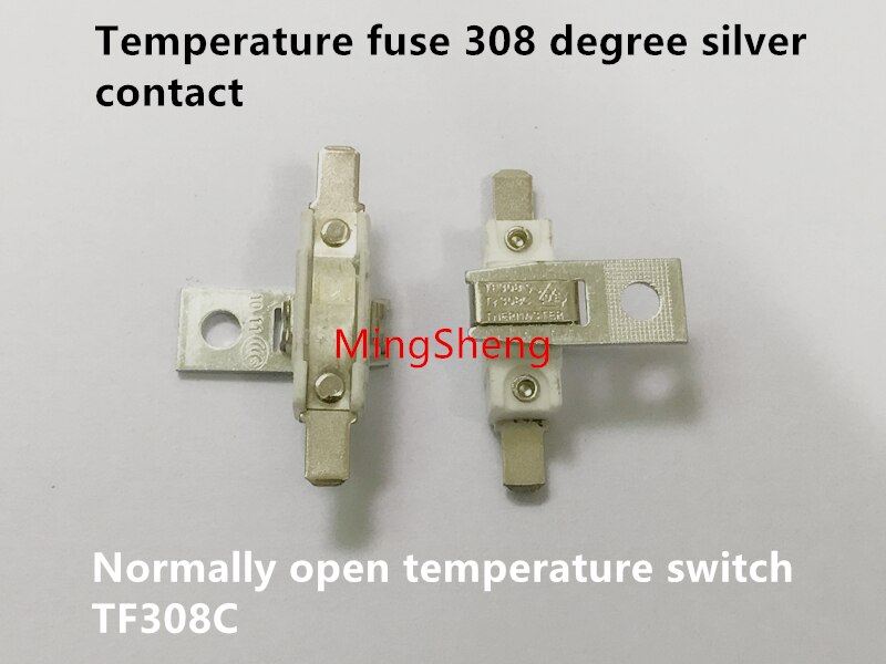 Original 100% China import temperature fuse 308 degree silver contact normally open temperature switch TF308C