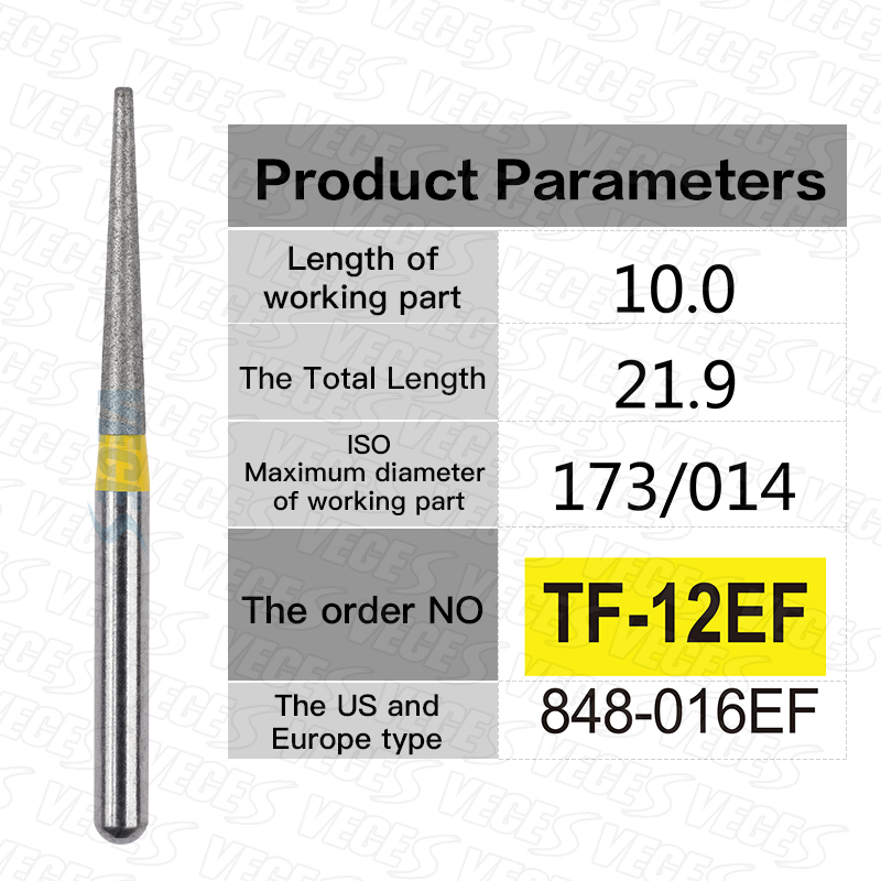 Fresas de diamante Dental finas Extra finas tipo TR, taladros de fresas para odontología estándar, herramientas de dentista FG, fresa de alta velocidad de 1,6mm, 10 Uds.: 2