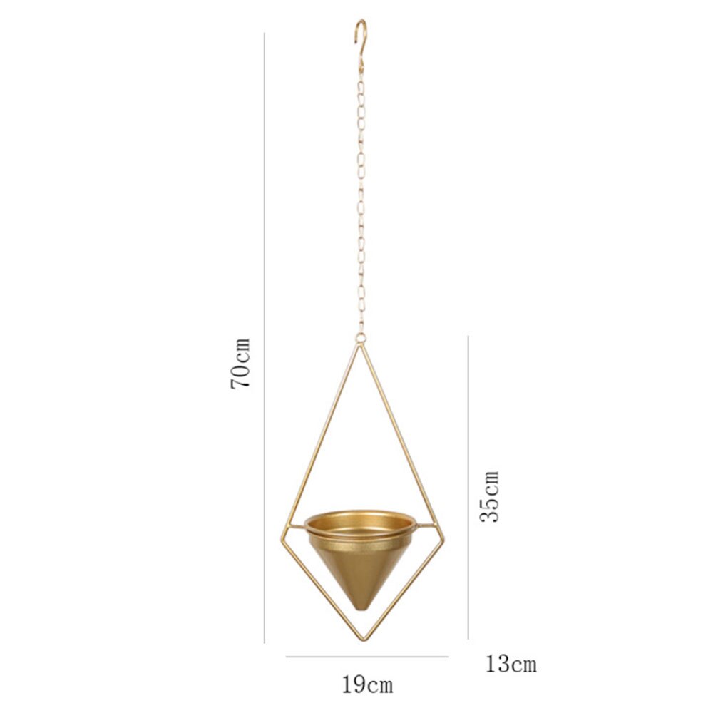 Hanging Flower Pot Decorative Multi-shape Plant Stand There Are Leaking Hole Multi-shape Hanging Basket Durable Hang Plant Stand: Golden C