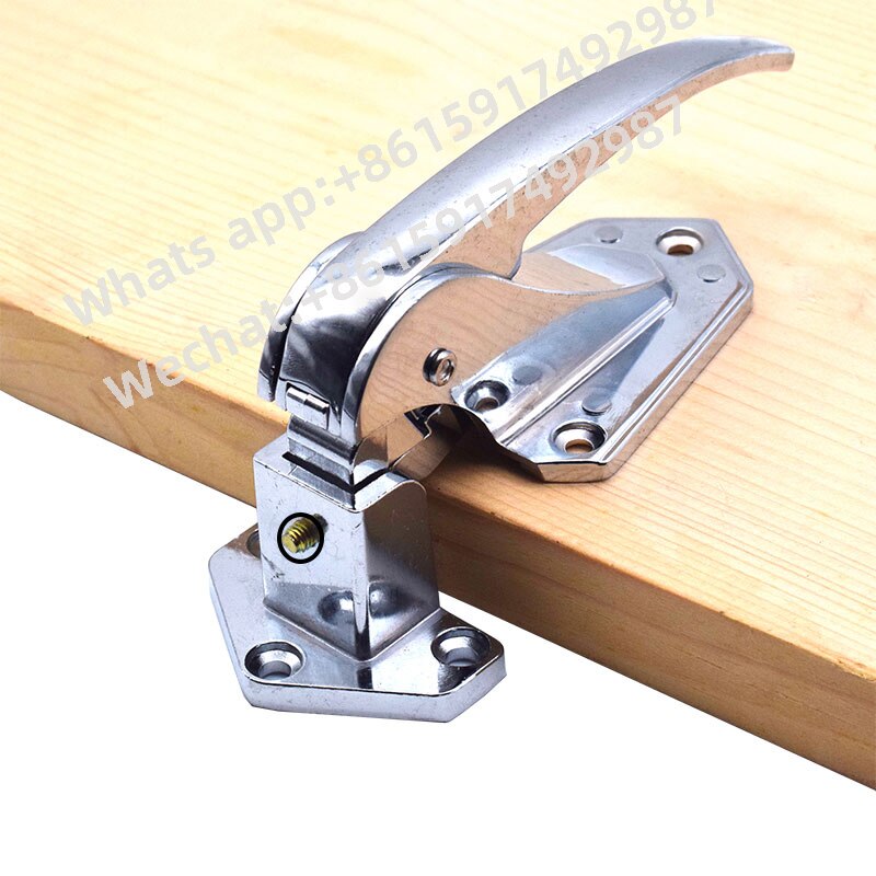 (1Piece)Zinc Alloy Freezer Handle Deep Refrigerators Door Pull Handle Lock Surface Mount Latch for Cold Room