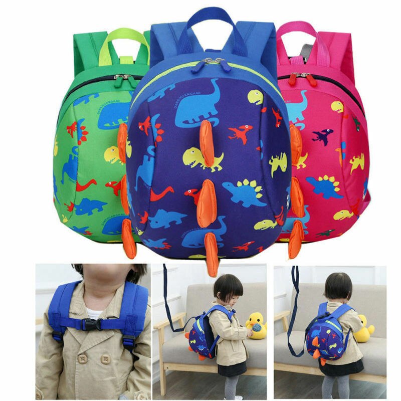 Mochila bonita con arnés de seguridad para bebés y dinosaurios, bolsa antipérdida para niños, mochila escolar resistente y cómoda extremadamente duradera