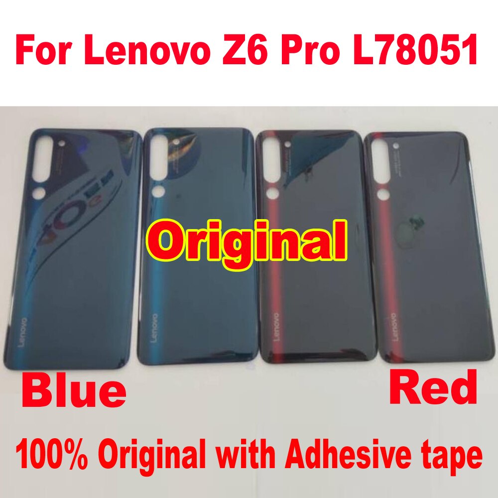 100% Voor Lenovo Z6 Pro L78051 Glazen Deksel Terug Battery Cover Behuizing Deur Case Achter Met Camera Frame flash + Adhesive