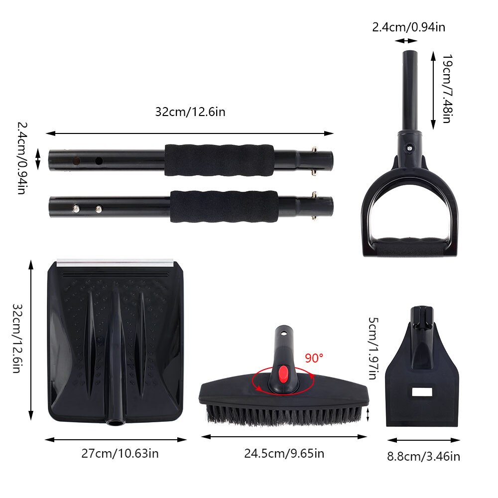 3 in 1 Portable Car snow shovel Extendable PP Snow Shovel Ice Scraper Water Snow Brush Frost Windshield Cleaner Winter Tool