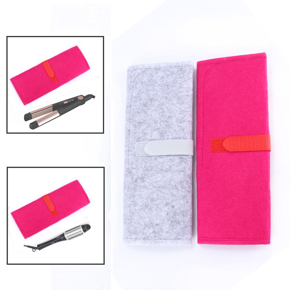 Travel Hair Straightener Storage Bag Curling Iron Pouch Heat Resistant Mat Pad Portable Fold Protective Case
