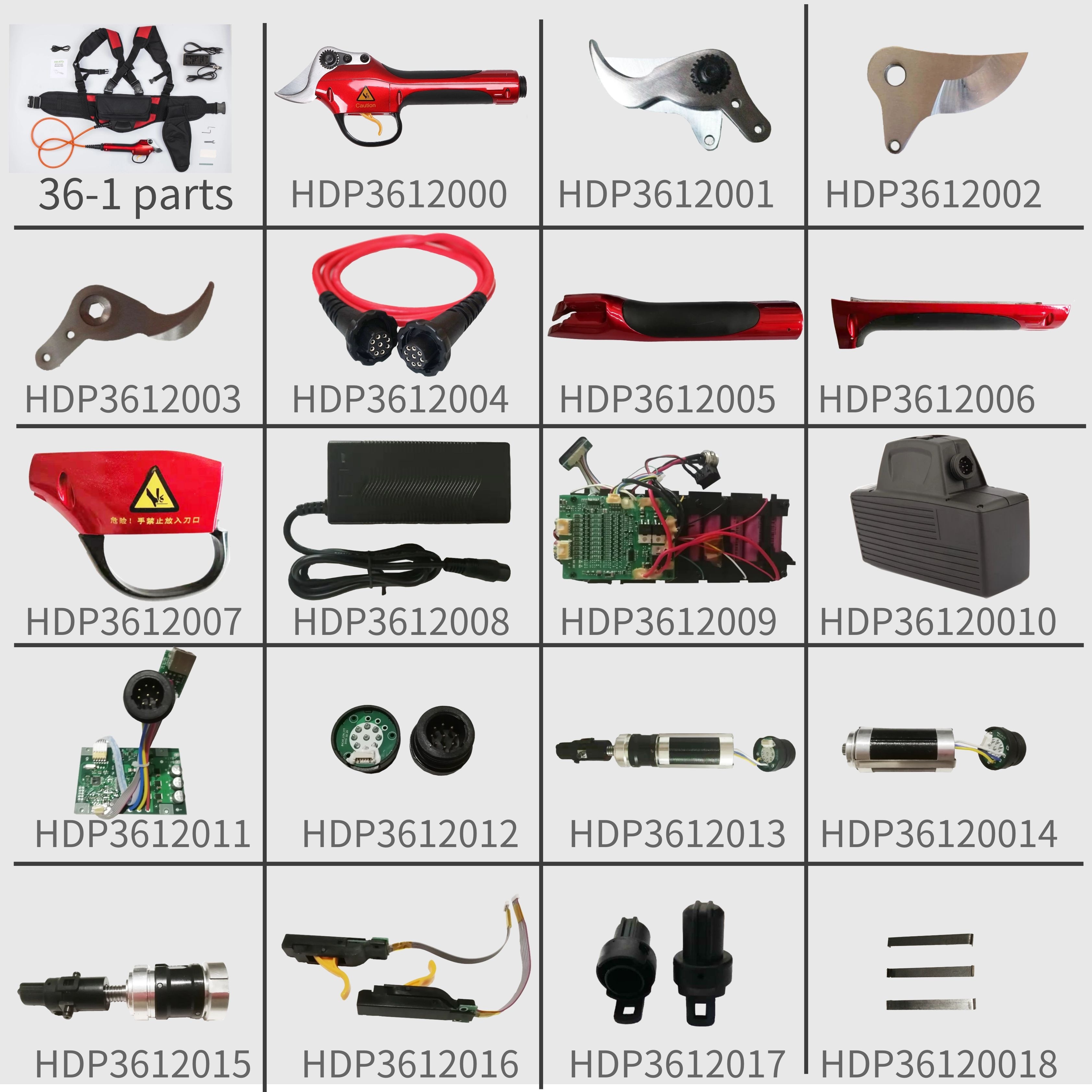 Link I – pièces de rechange, coque de couverture de sécateur version à 9 broches (HDP36-1)