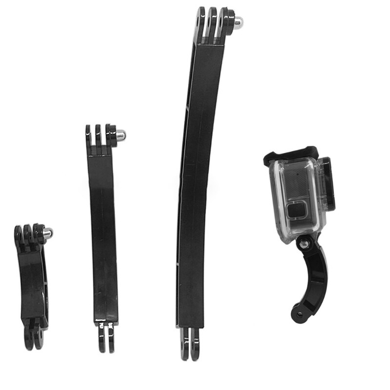 3 in 1 Helmet Mount Adapter Extension Arm,Adjustable Curved Extension Pivot Arm Mount Holder Monopod Bracket B03C