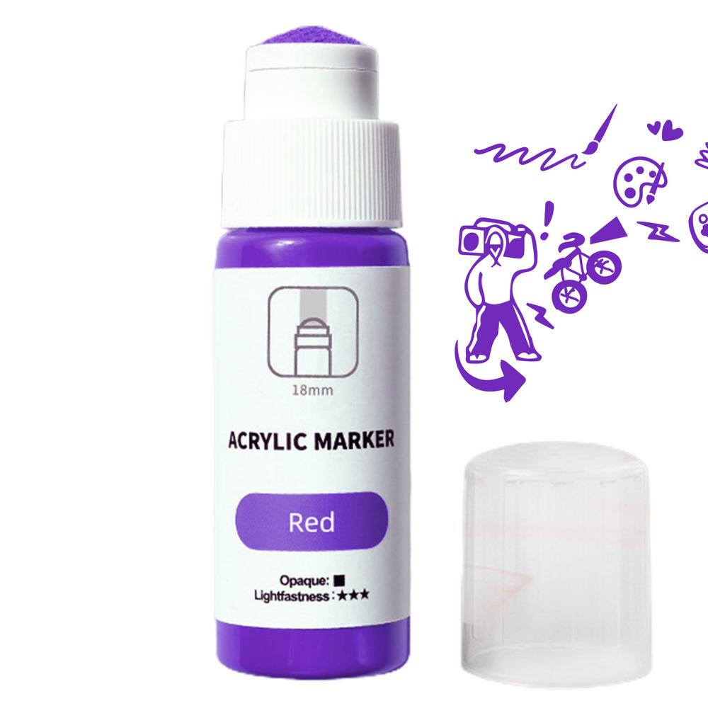 Rotuladores de pintura para grafiti, rotulador acrílico con punta de 18mm de secado rápido, permanente, fregona de 60ml, marcador para grafiti, resistente al agua y a la decoloración: Morado