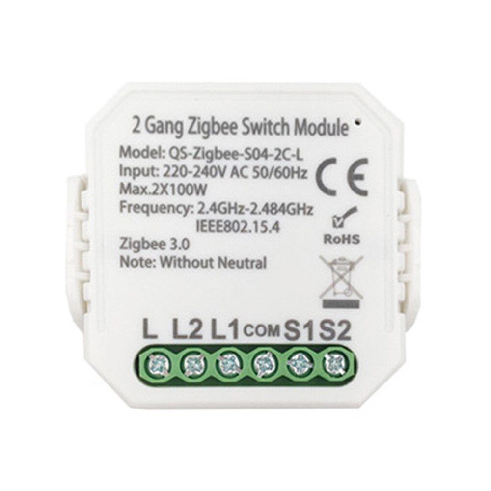 Tuya zigbee-kytkinmoduuli älykäs kotitalousmuunninmoduuli ei/neutraali langaton valokytkin monikäyttöinen työkalu: Ei neutraalia 2-- porukkaa