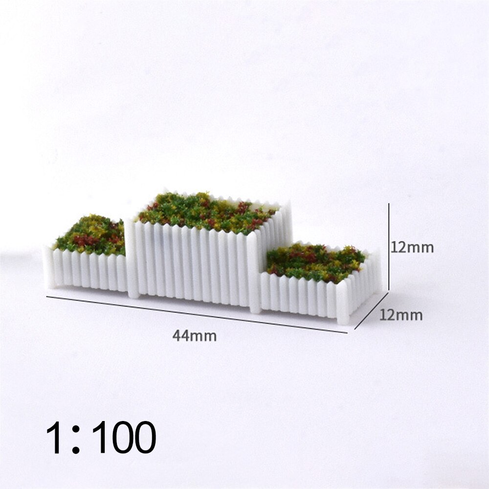 5Pcs DIY Sand Table Template Layout Material Road Park Flowerbed Miniature Scenery Booth Flowerbed Model: Light Green