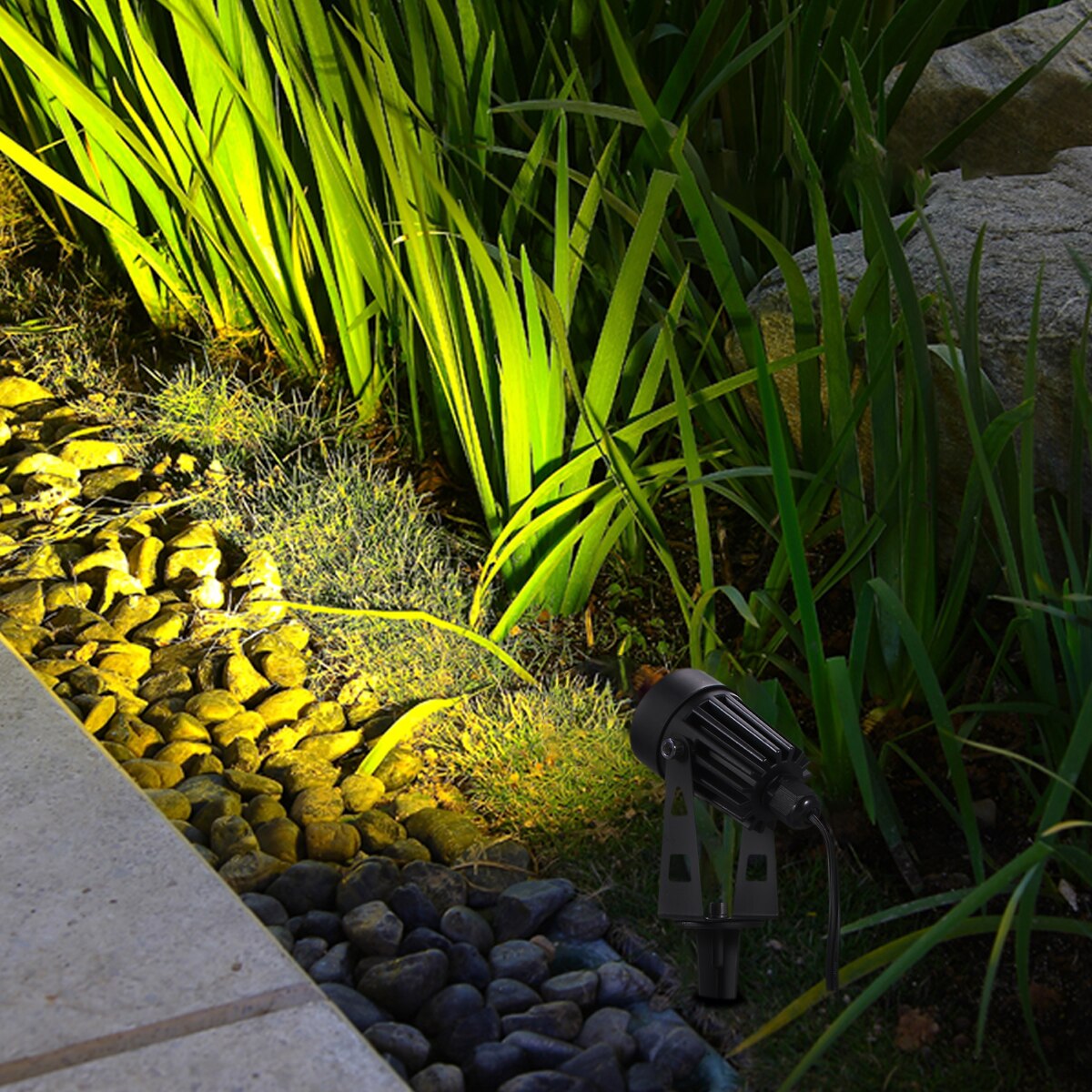 Tomshine 6-in-1 Garten Lichter Niedrigen Spannung LED Landschaft Beleuchtung IP65 Wasserdichte draussen Lampe warm Weiß für gehweg Bäume Hof