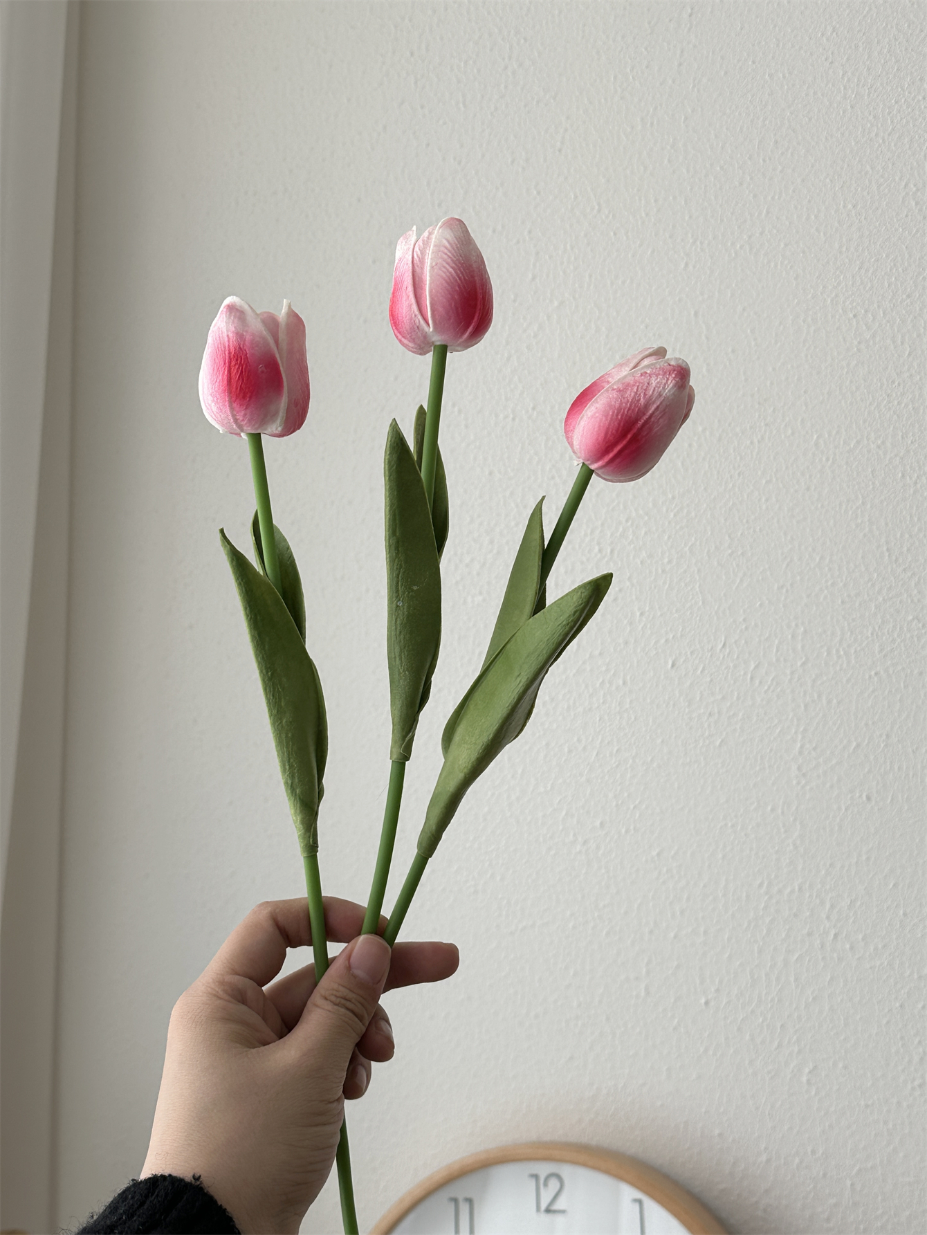 Tulip imitation flower home decoration decoration floral art bedroom decoration immortal bouquet: Deep Pink