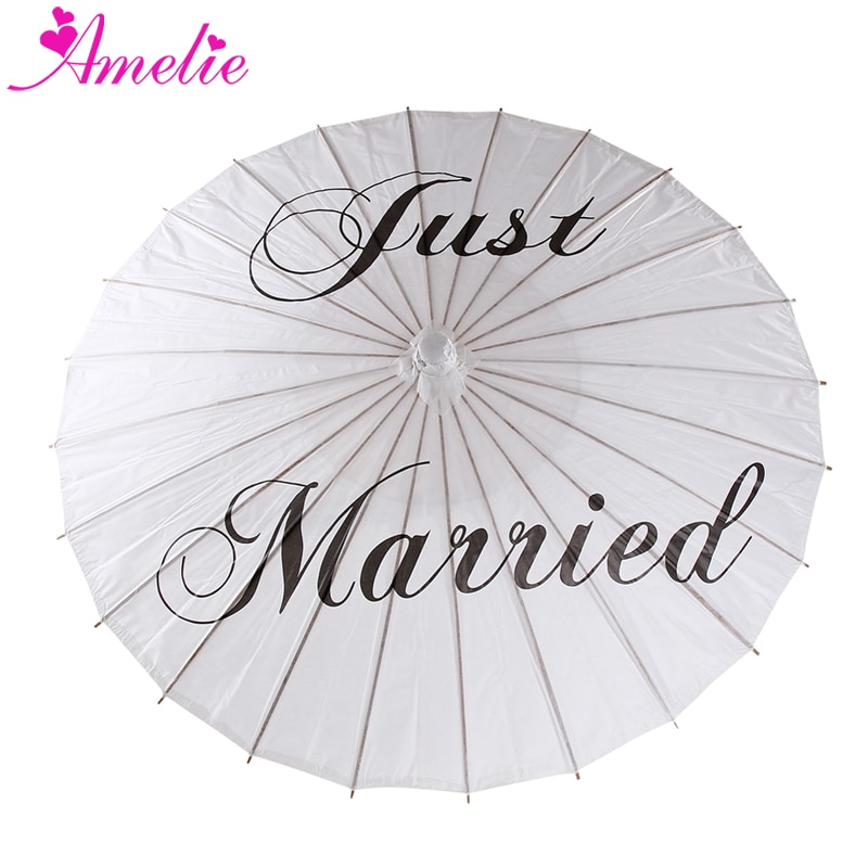 Chinese Traditional Handicraft Handmade Rice Paper Parasol Wedding Just Married Print Paper Umbrella Party