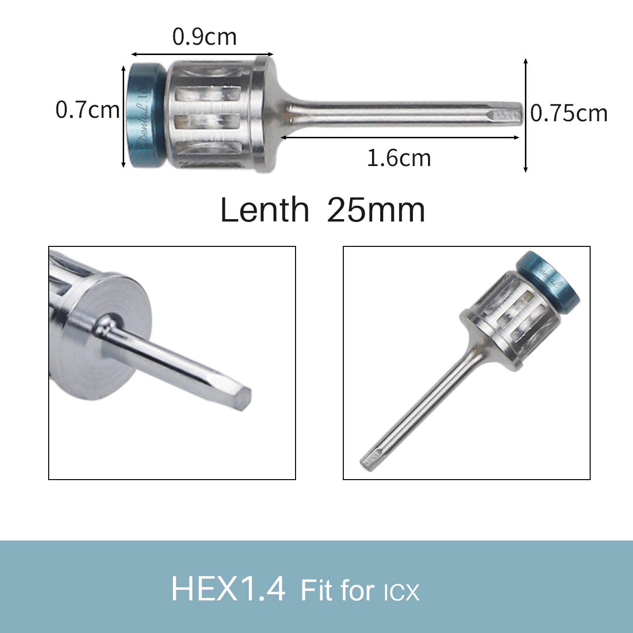 Dental Universal Implant Torque Screwdrivers Wrench Dental Implant Restoration Tool Kit 10-70NCM: L 1PC HEX1.4