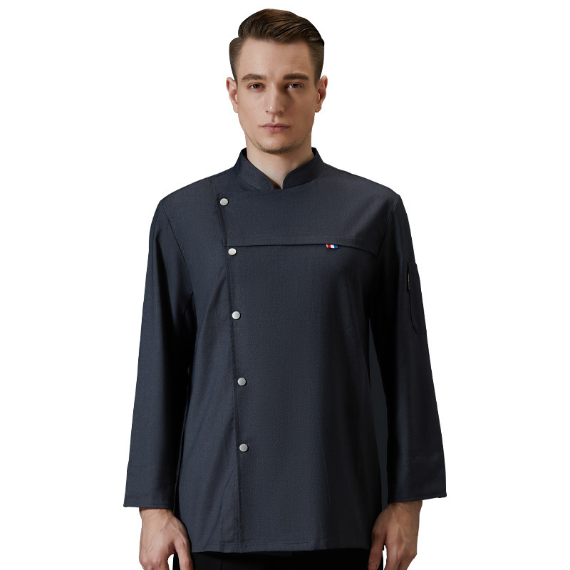 C316 Waiter Cost Adult Chef Jacket Men Unisex Waiter Jacket Buttons Restaurant Waiter Uniform Kitchen Cook Coat Wear