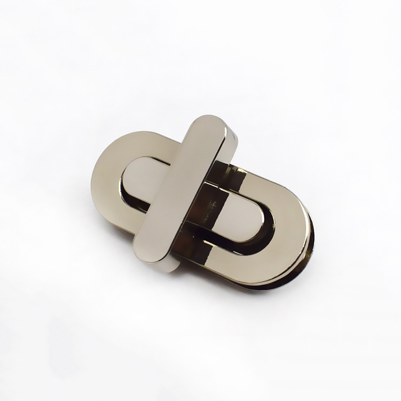 2/4pcs Meetee 42*18/34*16mm Bag Turn Twist Lock Buckles Metal Purse Handbag Decor Mortise Closure Clasp DIY Hardware Accessories: 42x18mm-2Pcs / Silver