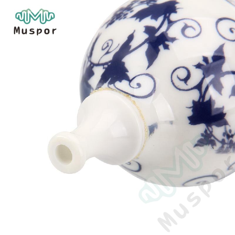 Flauta Cucurbit de porcelana blanca y azul falsa de resina ABS instrumento Musical tradicional chino C/Bb Key Hulusi