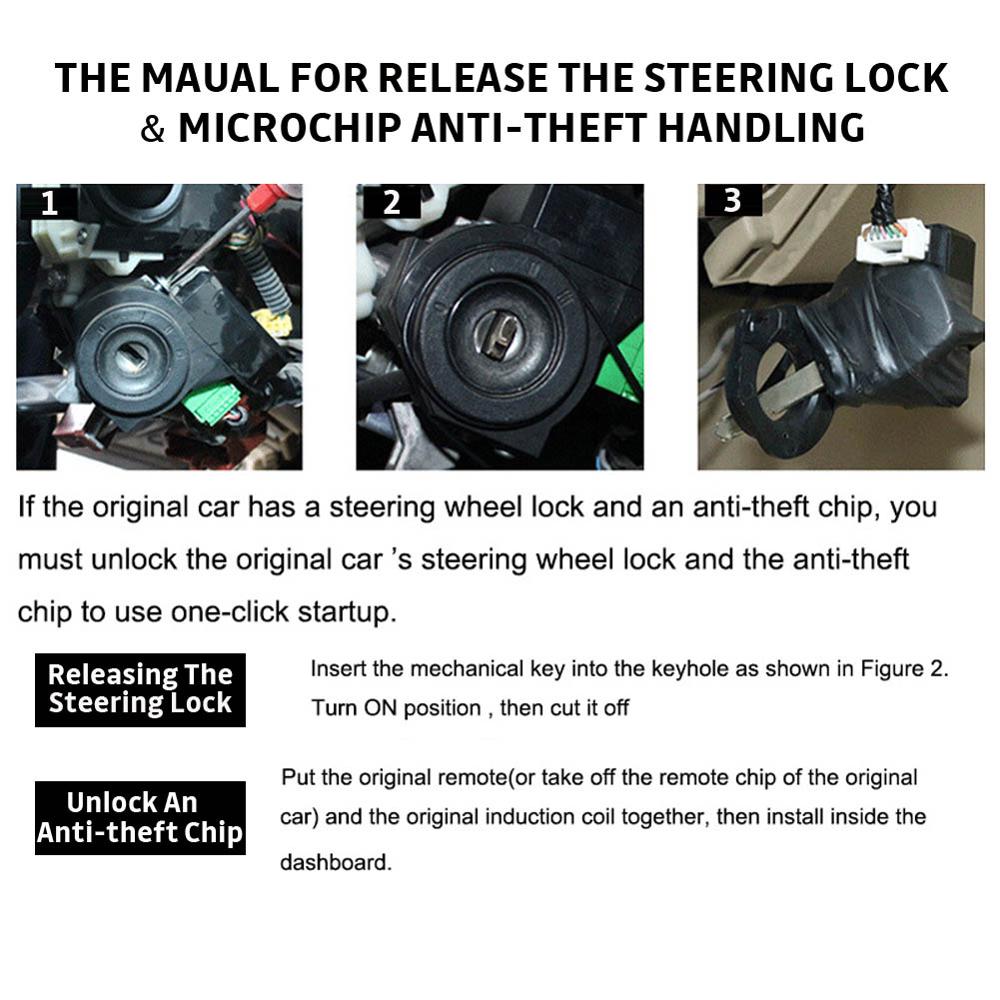 12V Universal Car Start Stop Button Engine Push Start Button Alarm Vehicle Entry System With Remote Controller CSV