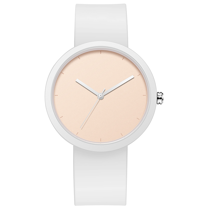Reloj minimalista para mujer Caja de 41 mm con correa de caucho con acabado PVD