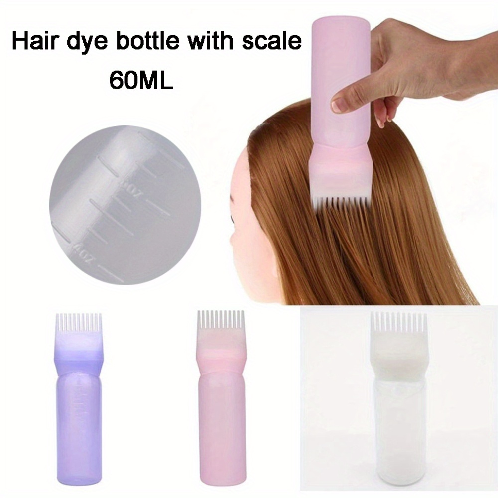 2pcs/Set Silicone Hair Comb With Root Comb Applicator Bottle Set Hair Oil Applicator Shampoo Brush Salon hair styling tools