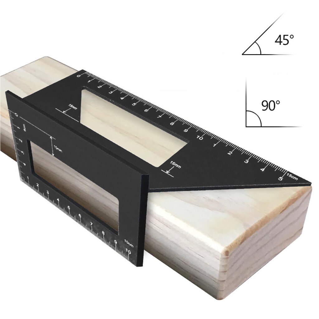 40# Measurement Tool Triangles Square Ruler Aluminum Speed Protractor Miter For Carpenter Tri-square Line Scriber 45/90 Degree