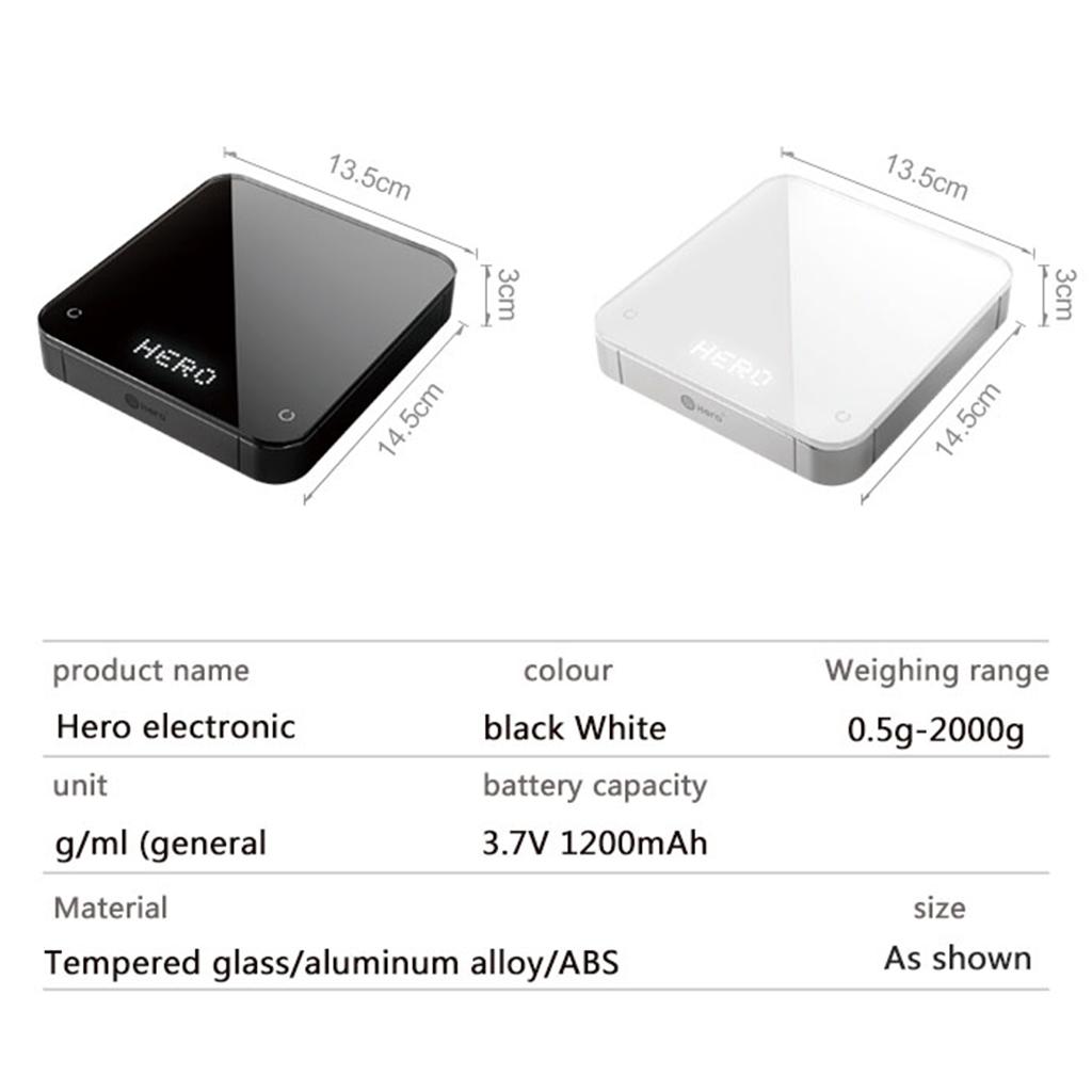 Automatic Espresso Scale with Timer USB Rechargeable Digital Scale for Restaurant Home