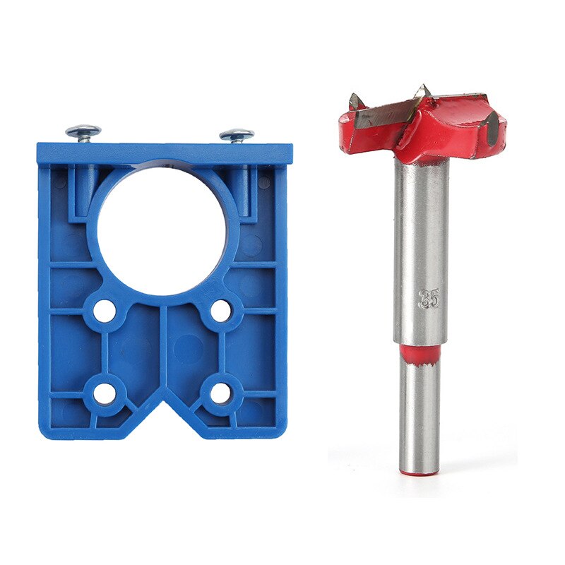 Drilling Guide Locator Set Concealed Hinge Positioner Drilling Jig Drill Bits Woodworking Door Hole Opener Cabinet Tools: Red set