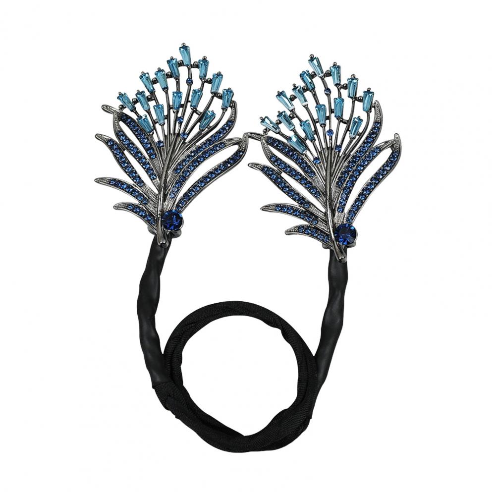 Easy Bun Creator Hair Bun Maker Women's Hair Styling Accessories Flower Fishtail Rhinestone Bun Maker Feather Curler Fast Snap: black