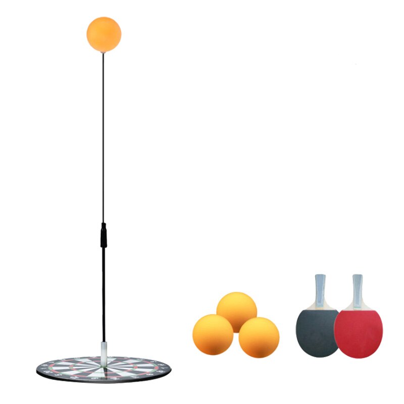 Tafeltennis Trainer Set Met Elastische Zachte As Ping Pong Ballen Peddels Set Met 2 Peddel En 3 Ping-pong Ballen