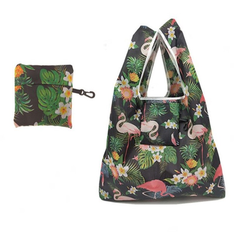 Tre stiler eco shopping bag sammenleggbar gjenbrukbar tote folding pose praktisk stor kapasitet oppbevaringsposer: H