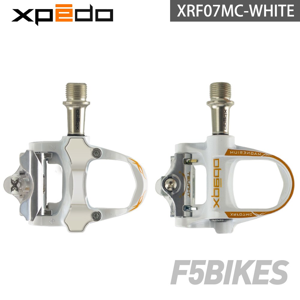 Xpedo Wellgo XRF07MC 235g alloy Road Bicycle clipless Pedals with 2 pairs look keo Compatible cleats self locking bike pedals: White