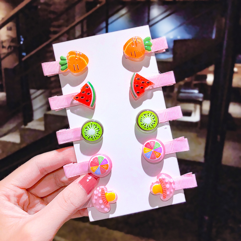Mini mignon coloré fruits dessin animé animaux pinces à cheveux pour filles tête bijoux pince cheveux accessoires 4*2cm/1 pièces mignon épingle à cheveux: 07