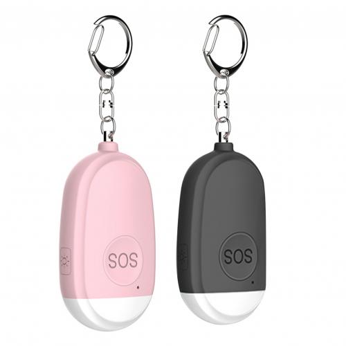 2 stk usb genopladelig 130db sikkerheds personlige alarmer sirene til kvinder børn ældre: Sort lyserød