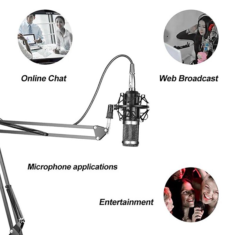 Kit de Microphone suspendu de BM-800, enregistrement en direct